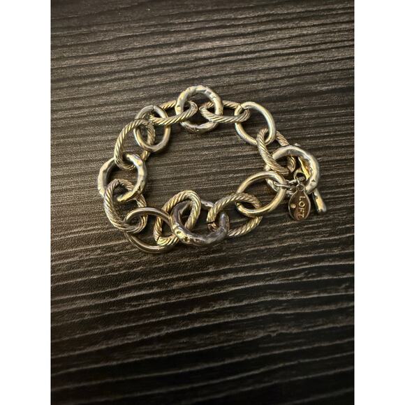 6/$25 LOFT Silver & Light Gold Chain Bracelet - Picture 1 of 4